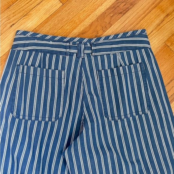 American Eagle Striped Blue Wide-Leg high waisted palazzo Pants 16 - Picture 11 of 11